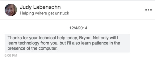 Judy Labensohn’s testimonial for My Tech Tutor.